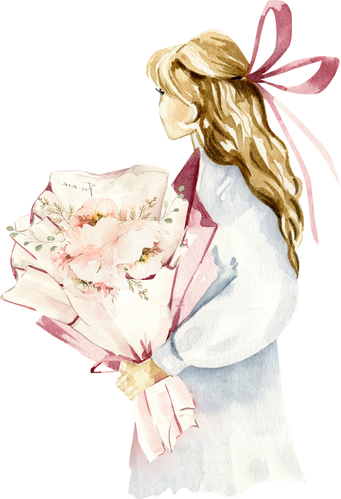 Watercolor Woman clipart. Digital Mother's day image png.